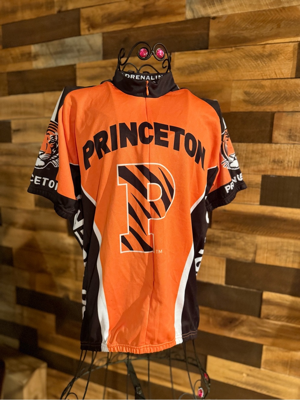 Adrenaline Promotions Princeton Tigers Cycling Jersey Orange Black White Size M